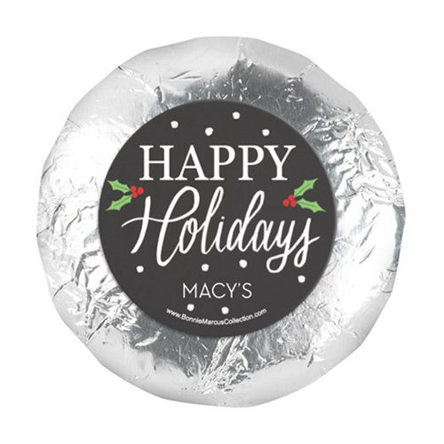 Personalized Bonnie Marcus Snowy Santa Christmas 1.25" Stickers (48 Stickers)