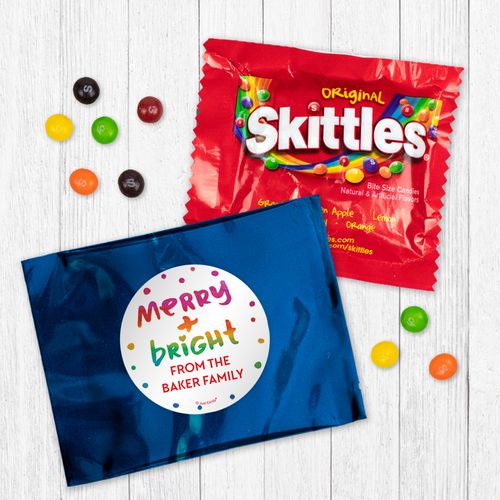 Personalized Christmas Merry and Bright - Skittles