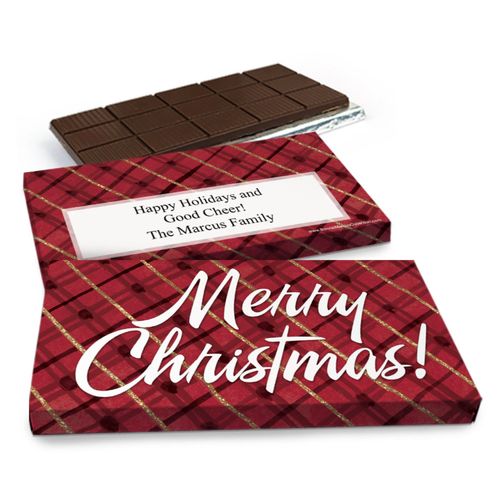 Deluxe Personalized Classical Christmas Chocolate Bar in Gift Box (3oz Bar)