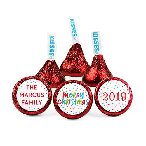 Personalized Christmas Polkadot Party Hershey's Kisses