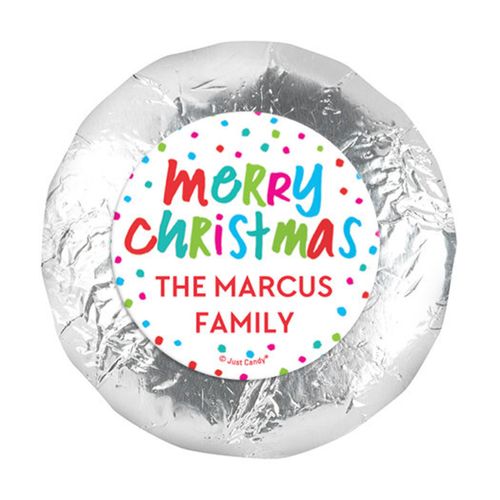 Personalized Bonnie Marcus Polkadot Party Christmas 1.25" Stickers (48 Stickers)