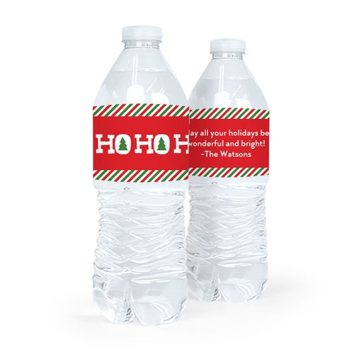 Personalized Bonnie Marcus Christmas Ho Ho Ho's Water Bottle Sticker Labels (5 Labels)