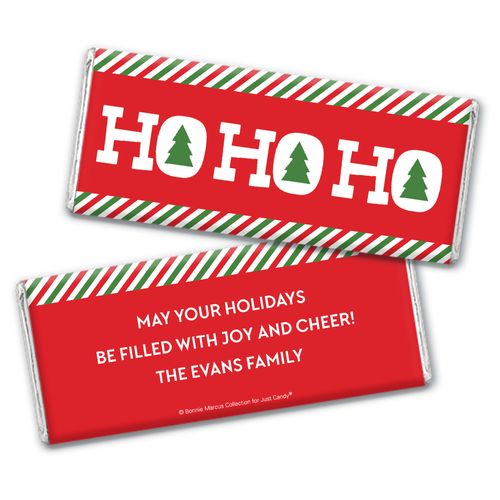 Personalized Bonnie Marcus Chocolate Bar Wrapper Only - Christmas Ho Ho Ho's