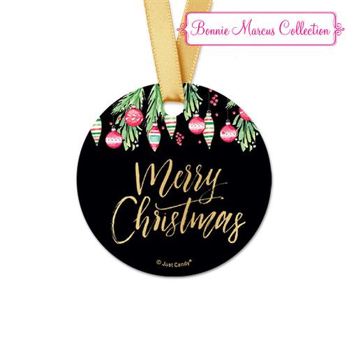Personalized Christmas Ornate Ornaments Round Favor Gift Tags (20 Pack)