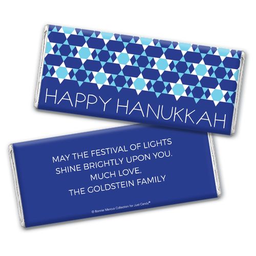 Personalized Bonnie Marcus Chocolate Bar Wrapper Only - Hanukkah Quilt