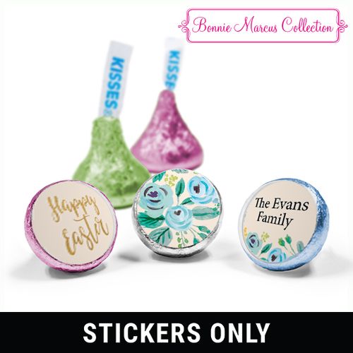 Bonnie Marcus Collection Easter Blue Flowers 3/4" Sticker (108 Stickers)