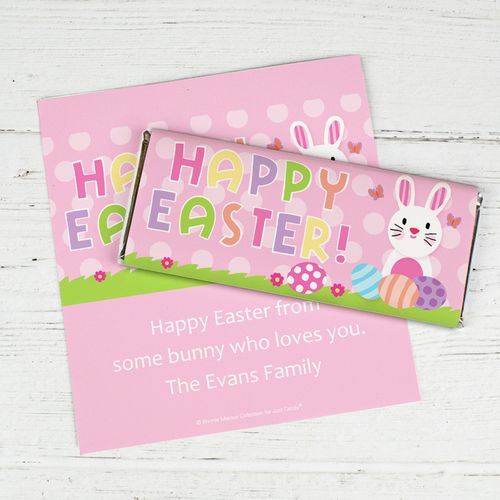 Bonnie Marcus Collection Easter Pink Dots Chocolate Bar Wrappers