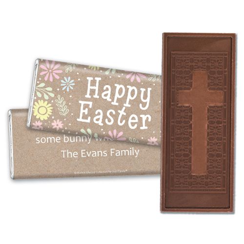 Bonnie Marcus Collection Easter Pastel Flowers Embossed Chocolate Bar & Wrapper