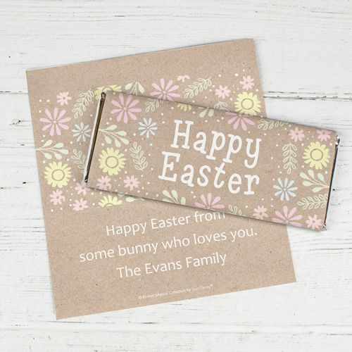 Bonnie Marcus Collection Easter Pastel Flowers Chocolate Bar Wrappers