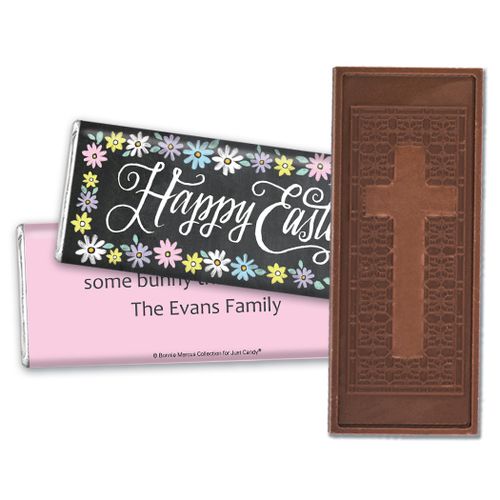 Bonnie Marcus Collection Happy Easter Script Embossed Chocolate Bar & Wrapper