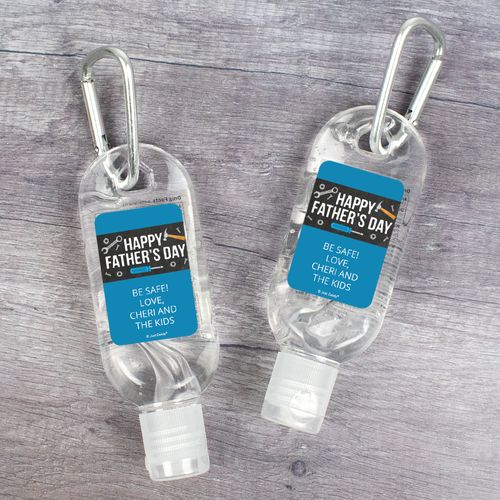 Personalized Father's Day Tools Hand Sanitizer with Carabiner - 1 fl. Oz.