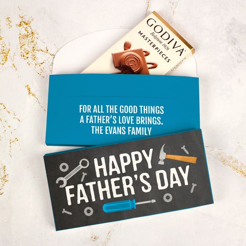 Personalized Tools Father's Day Godiva Chocolate Bar in Gift Box