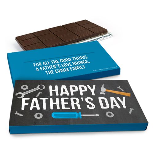Deluxe Personalized Father's Day Tools Chocolate Bar in Gift Box (3oz Bar)