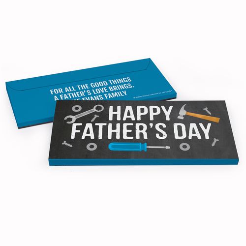 Deluxe Personalized Father's Day Tools Chocolate Bar in Gift Box
