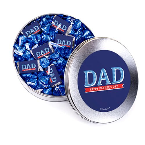 Bonnie Marcus Collection Father's Day Plaid Silver Gift Tin Hershey's Mix