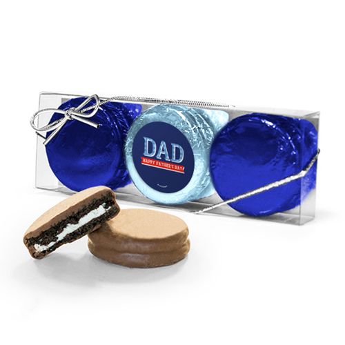 Bonnie Marcus Collection Plaid Father's Day 3PK Chocolate Covered Oreo Cookies