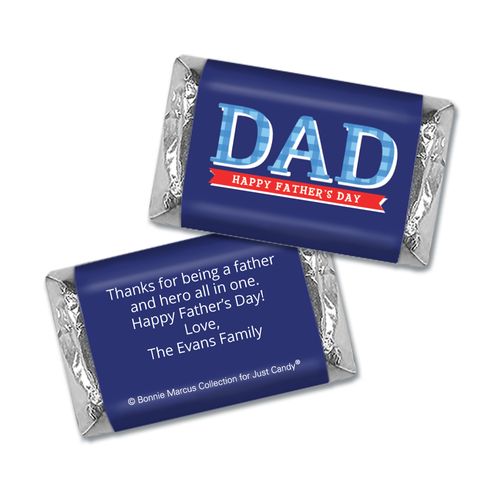 Personalized Bonnie Marcus Collection Father's Day Plaid Hershey's Miniatures