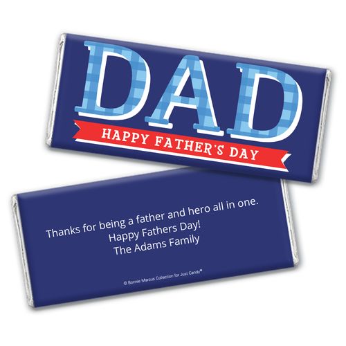 Personalized Bonnie Marcus Collection Father's Day Plaid Chocolate Bar