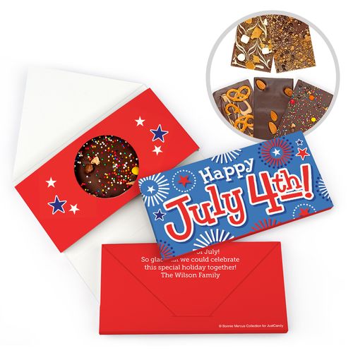 Personalized Bonnie Marcus independence Day Fireworks Gourmet Infused Belgian Chocolate Bars (3.5oz)