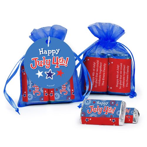 Bonnie Marcus Independence Day Fireworks Hershey's Miniatures in Organza Bags with Gift Tag