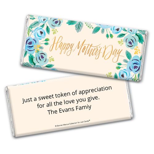 Bonnie Marcus Collection Mother's Day Personalized Chocolate Bar Chocolate & Wrapper Here's Something Blue Mother's Day Favors