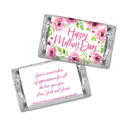 Personalized Bonnie Marcus Mother's Day Pink Floral Hershey's Miniatures