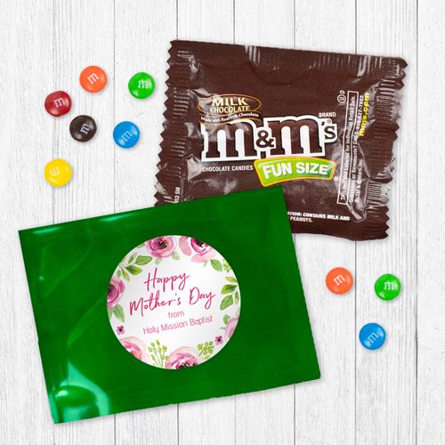 Personalized Bonnie Marcus Mother's Day Pink Floral - Milk Chocolate M&Ms