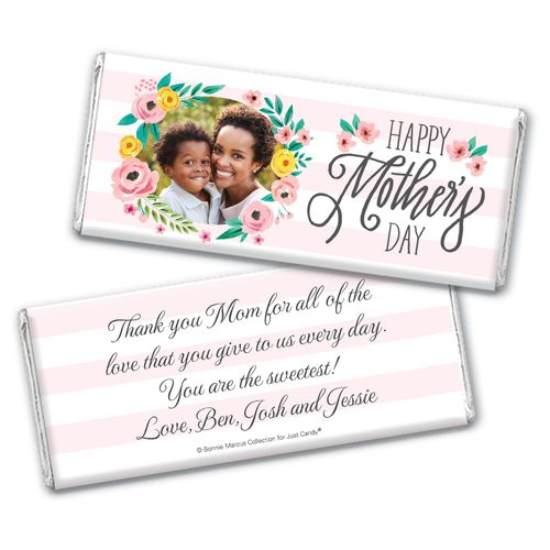 Personalized Bonnie Marcus Mother's Day Floral Embrace Chocolate Bar Wrappers Only