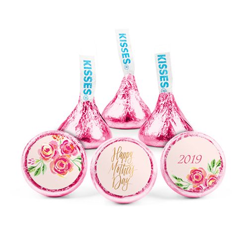 Personalized Mother's Day Pink Flowers Hershey's Kisses
