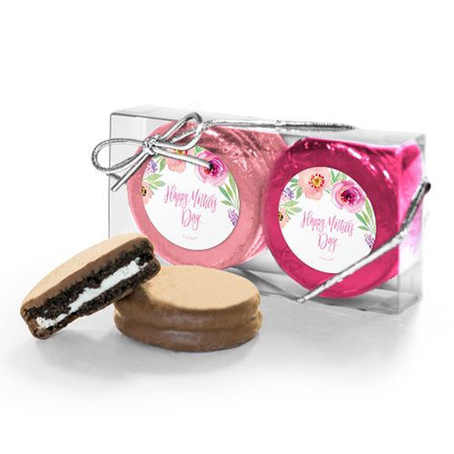 Bonnie Marcus Collection Floral Embrace Mother's Day 2PK Chocolate Covered Oreo Cookies