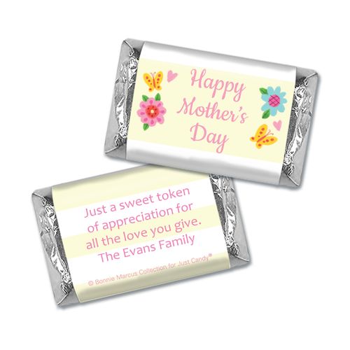 Personalized Bonnie Marcus Collection Mother's Day Spring Flowers Hershey's Miniatures Wrappers