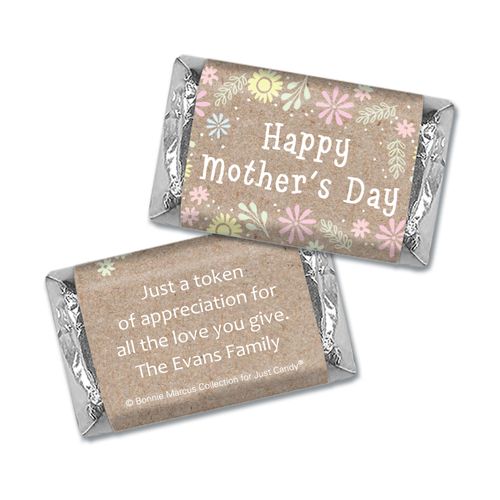 Personalized Bonnie Marcus Collection Mother's Day Pastel Flowers Hershey's Miniatures