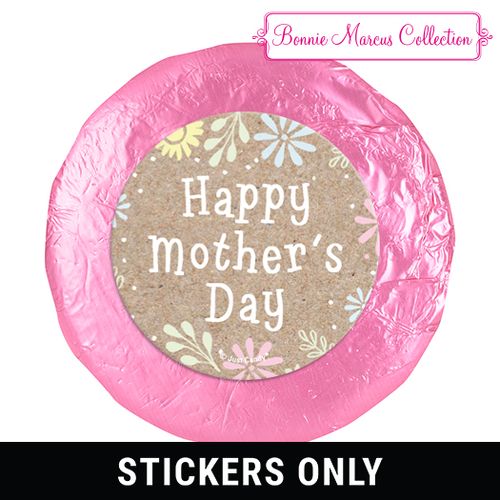Bonnie Marcus Collection Mother's Day Pastel Flowers Theme 1.25" Stickers (48 Stickers)