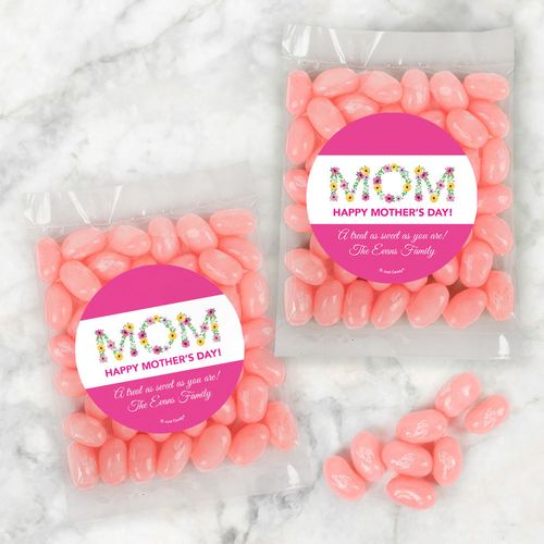 Mother's Day Candy Bags with Jelly Beans - Mom
