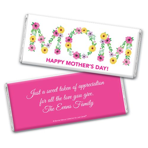 Personalized Bonnie Marcus Mother's Day Mom in Flowers Chocolate Bar