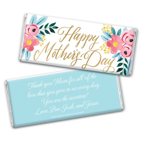 Personalized Bonnie Marcus Mother's Day Floral Chocolate Bar Wrappers Only