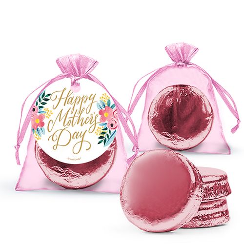 Personalized Mother's Day Floral Milk Chocolate Covered Oreo in Organza Bags with Gift Tag