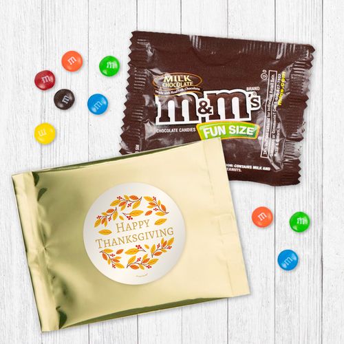 Personalized Thanksgiving Giving Thanks - Milk Chocolate M&Ms