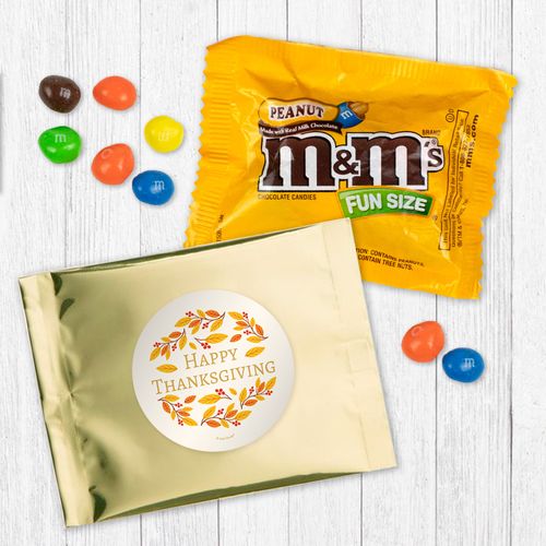 Personalized Thanksgiving Giving Thanks - Peanut M&Ms