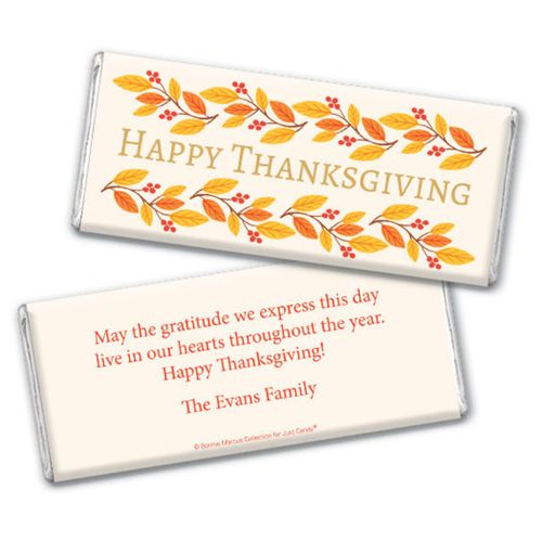 Personalized Chocolate Bar & Wrapper - Bonnie Marcus Thanksgiving Giving Thanks