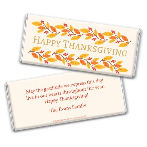 Personalized Chocolate Bar Wrappers Only - Bonnie Marcus Thanksgiving Giving Thanks