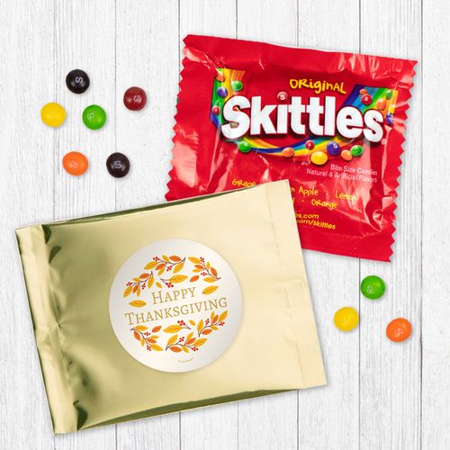 Personalized Thanksgiving Giving Thanks - Skittles