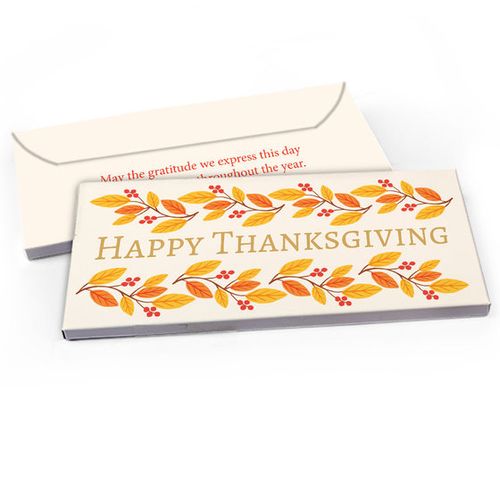 Deluxe Personalized Bonnie Marcus Giving Thanks Thanksgiving Candy Bar Favor Box