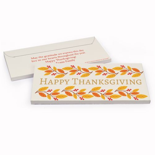 Deluxe Personalized Bonnie Marcus Giving Thanks Thanksgiving Chocolate Bar in Gift Box