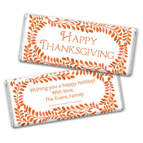 Personalized Bonnie Marcus Leaves Thanksgiving Chocolate Bar & Wrapper