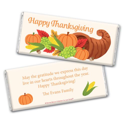 Personalized Bonnie Marcus Cornucopia Thanksgiving Chocolate Bar Wrappers Only