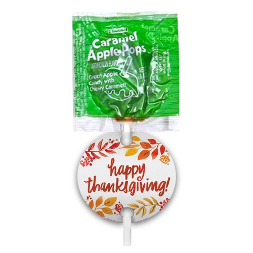 Thanksgiving Fall Foliage Caramel Apple Pops with Gift Tags (48 pops)