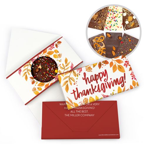 Personalized Bonnie Marcus Thanksgiving Fall Foliage Gourmet Infused Belgian Chocolate Bars (3.5oz)