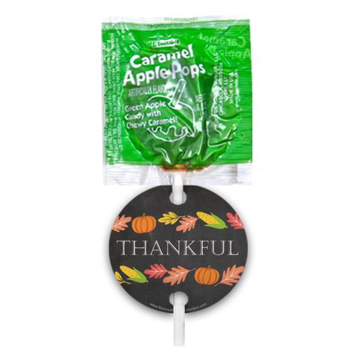 Thanksgiving Thankful Chalkboard Caramel Apple Pops with Gift Tags (48 pops)