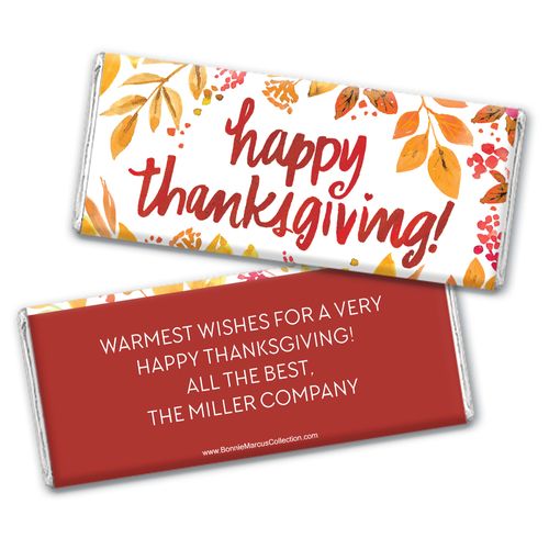 Personalized Bonnie Marcus Fall Foliage Thanksgiving Chocolate Bar Wrappers